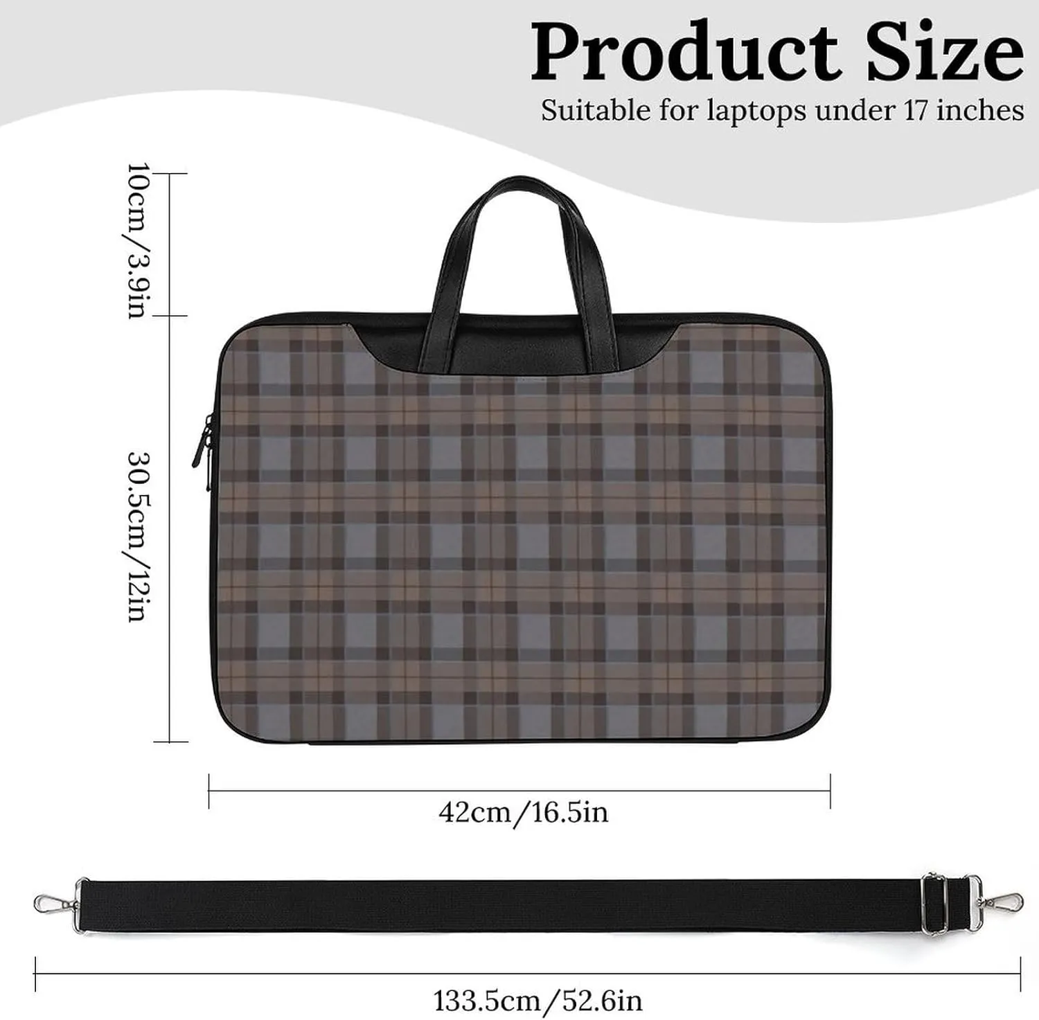 Ross Red Tartan Clans Handheld Single Shoulder Crossbody Laptop Bag Unisex