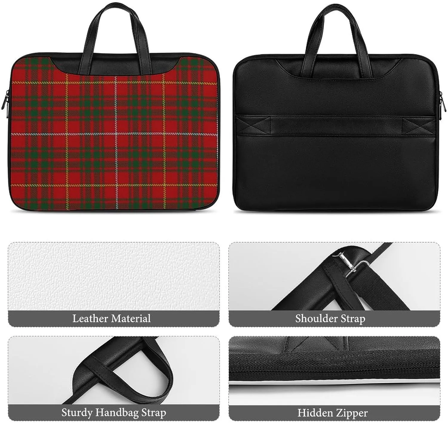 Royal Stewart Tartan Handheld Single Shoulder Crossbody Laptop Bag Unisex