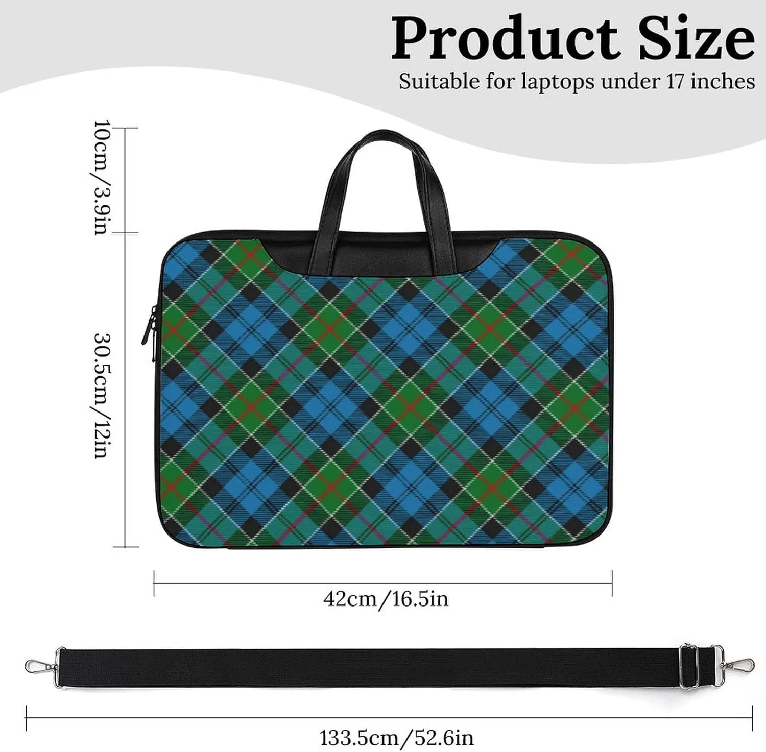 Royal Stewart Tartan Handheld Single Shoulder Crossbody Laptop Bag Unisex
