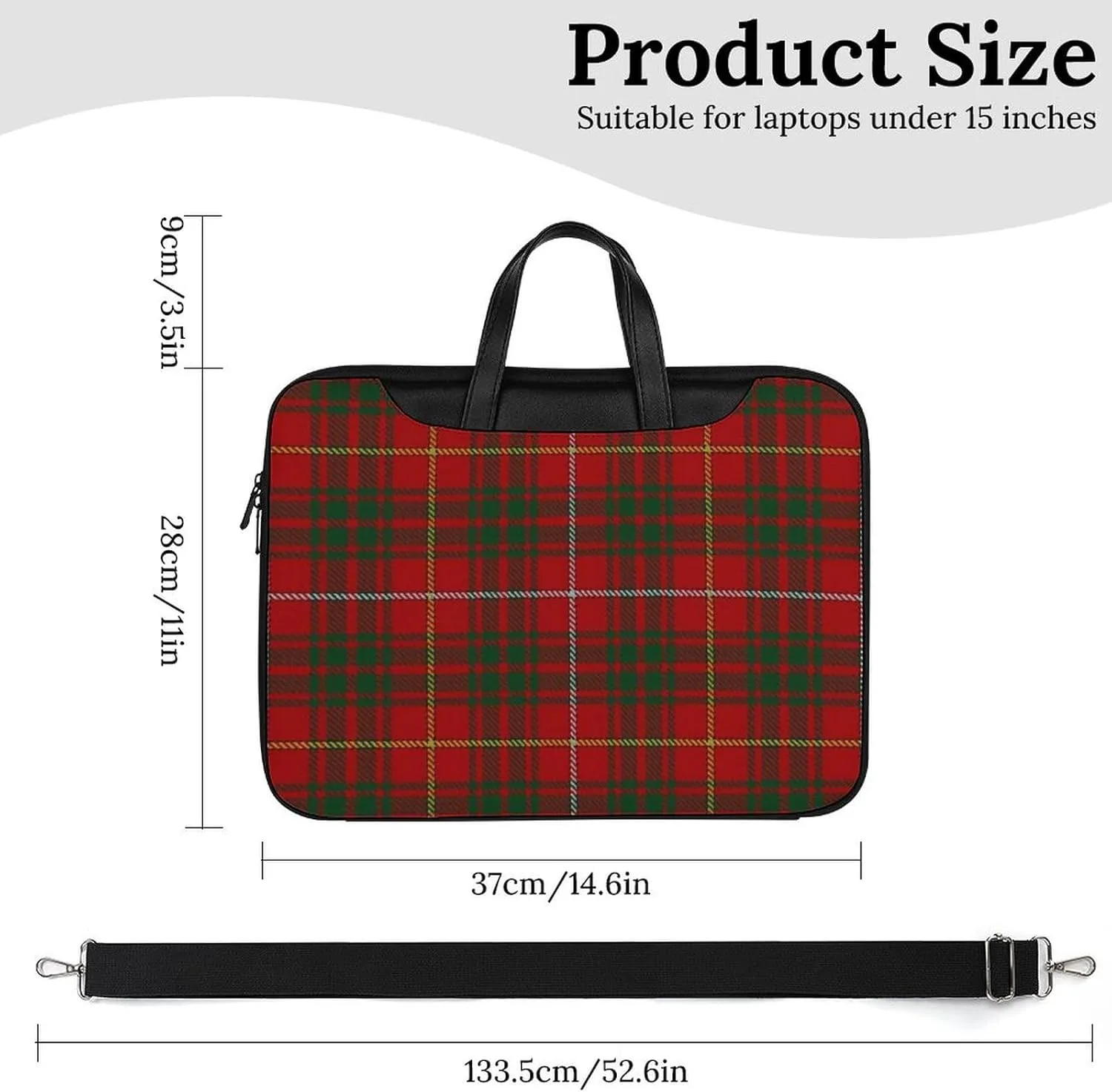 Royal Stewart Tartan Handheld Single Shoulder Crossbody Laptop Bag Unisex