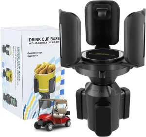 Roykaw Golf Cart Heater Holder Universal Propane Cup Holder, Fit 1lb Tank & Water Bottle, Adjustable Expandable Golf Cart Cup Holder Compatible with EZGO Club Car Yamaha, No Wobble