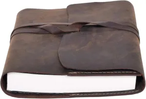 Rustic Vintage Leather Journal Writing Notebook Antique Handmade Leather Bound Daily Notepad for Men & Women Unlined Paper Perfect for Gift for Art Sketch Book Travel Diary & Notebooks to Write in (8 x 6 Inches)