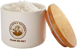 Salt Cellar - Colima Sea Salt Container with Lid Elegant Kitchen Salt Holder - Salt Jar with Cover Perfect for Keeping Table Salt, Spice, Gourmet Salt and Salt Pot