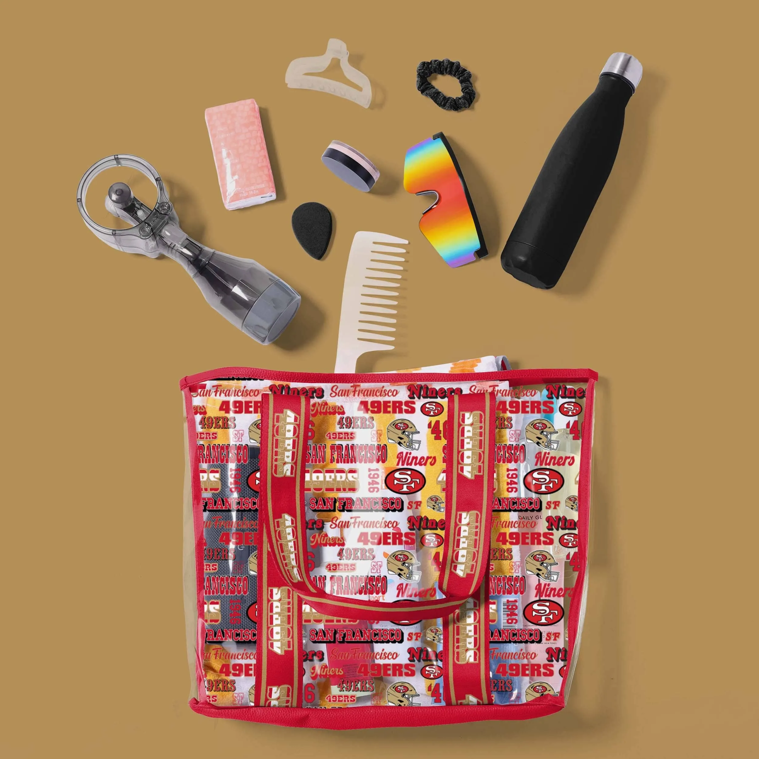 San Francisco 49ers Repeat Retro Print Clear Tote Bag
