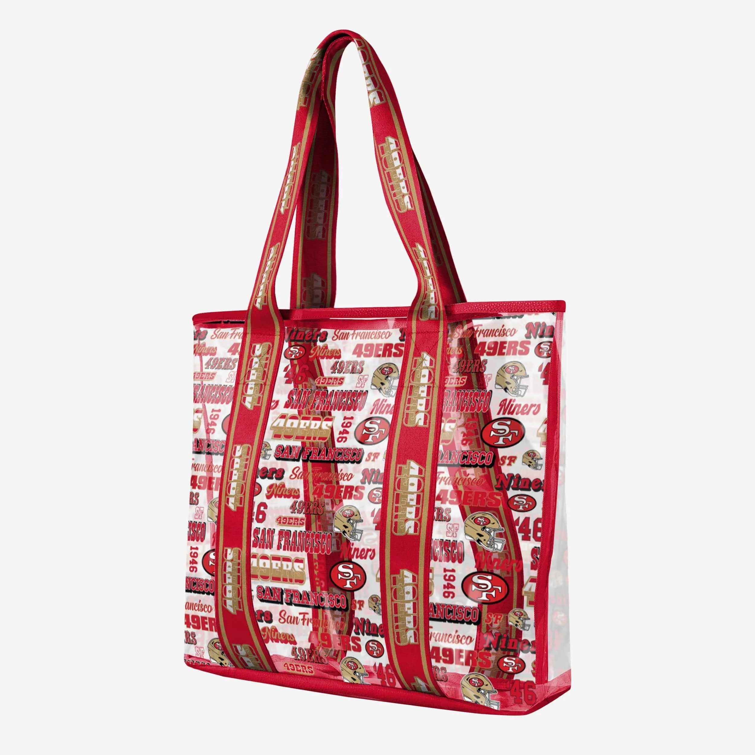 San Francisco 49ers Repeat Retro Print Clear Tote Bag