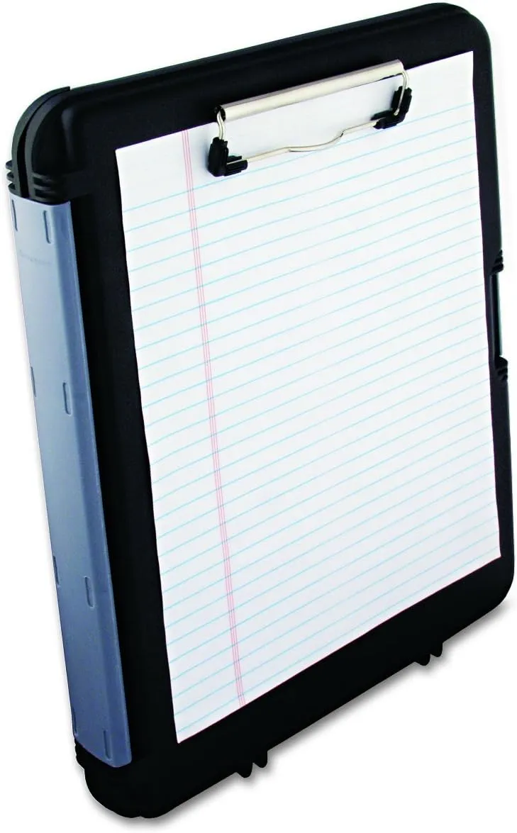 Saunders WorkMate II 00552 Plastic Storage Clipboard - Black, Letter Size Plastic Form Holder, 9 x 12 Inches, with Low Profile Clip