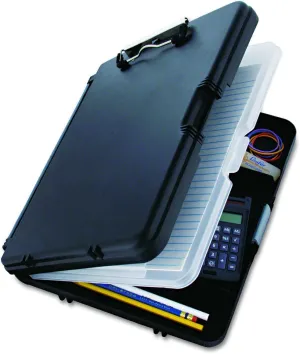 Saunders WorkMate II 00552 Plastic Storage Clipboard - Black, Letter Size Plastic Form Holder, 9 x 12 Inches, with Low Profile Clip