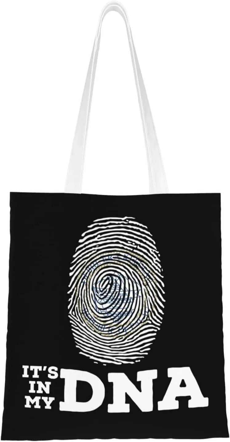 Seal of Palau It's in My DNA Tote Bag for Women Canvas Shopping Bags Reusable Large Capacity Casual Shoulder Handbags Grocery Bags