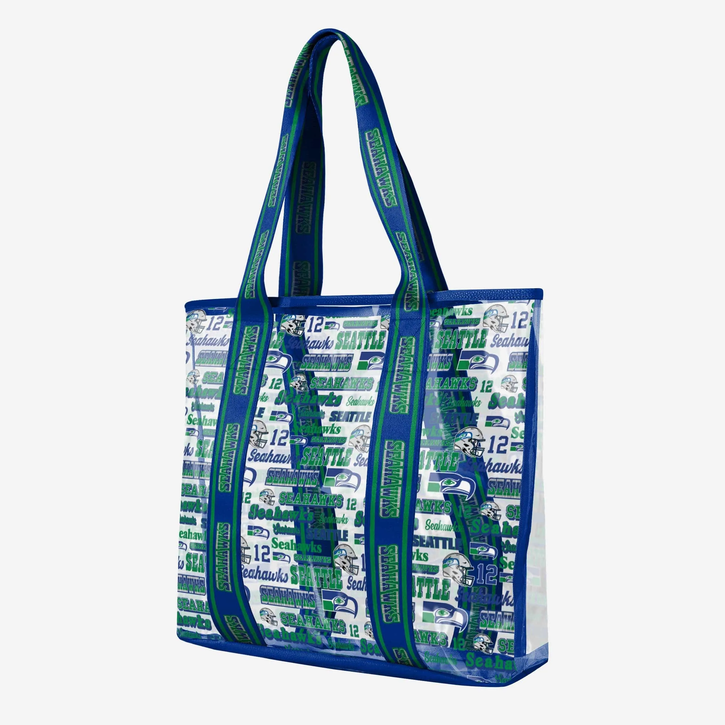 Seattle Seahawks Repeat Retro Print Clear Tote Bag