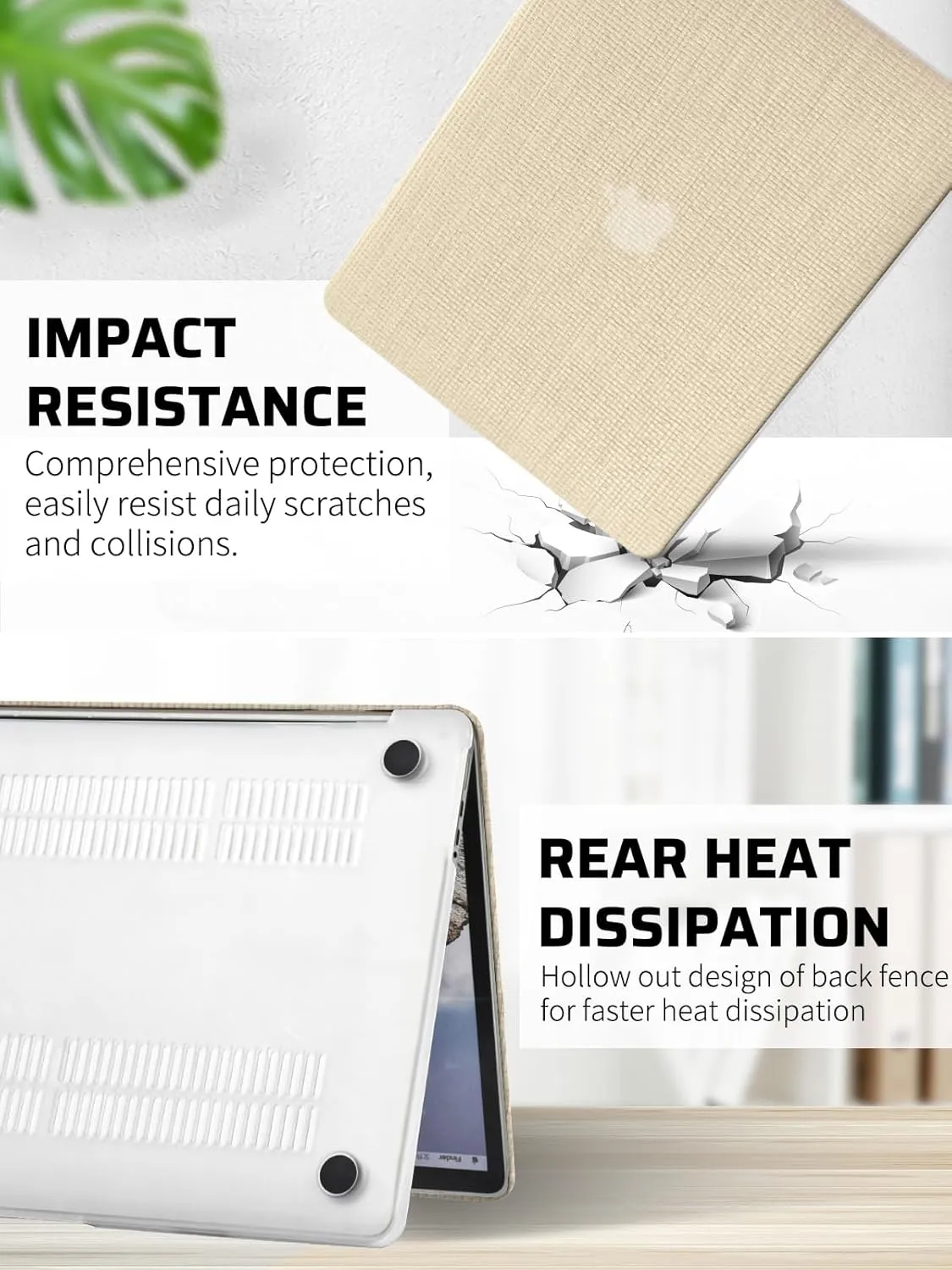 Seorsok Compatible for MacBook Pro 14 inch Case 2024-2021 M4 M3 Pro/Max A3112 A3185 A3401 A2918 A2992 M2 A2779 M1 A2442,Elegant Leather Plastic Hard Shell Case with Keyboard Cover,Khaki Woven
