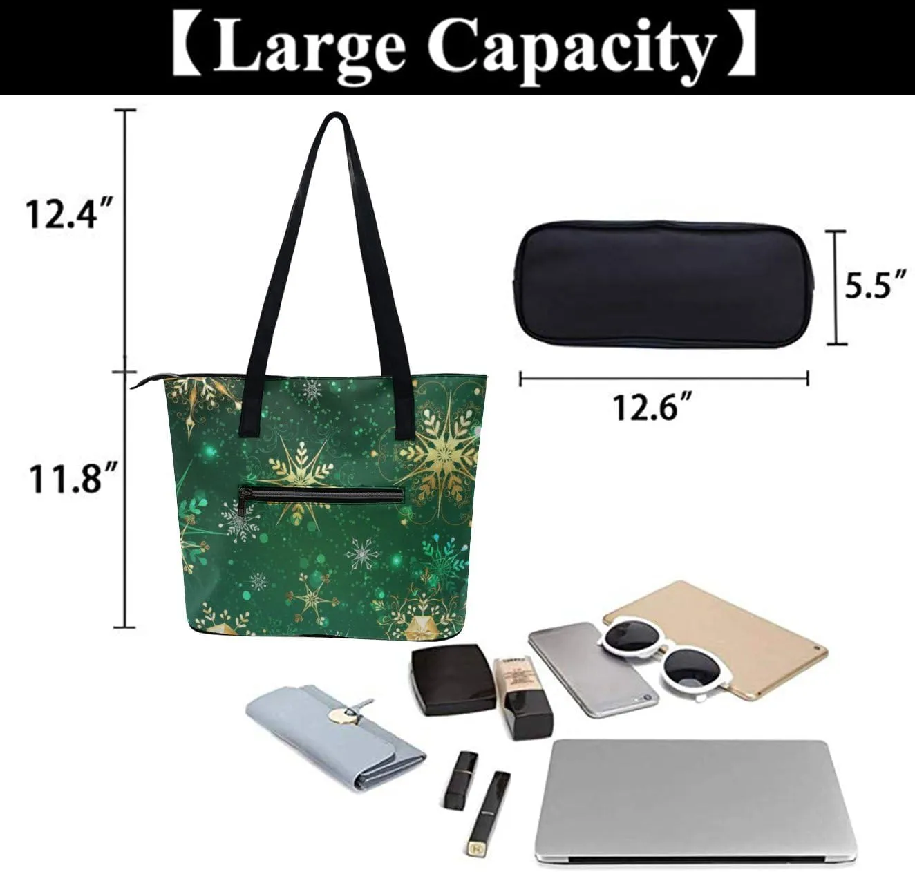 Shoulder Bag Beach PU Leather Shoulder Bag with Large Capacity Women Clutch Bag for Christmas