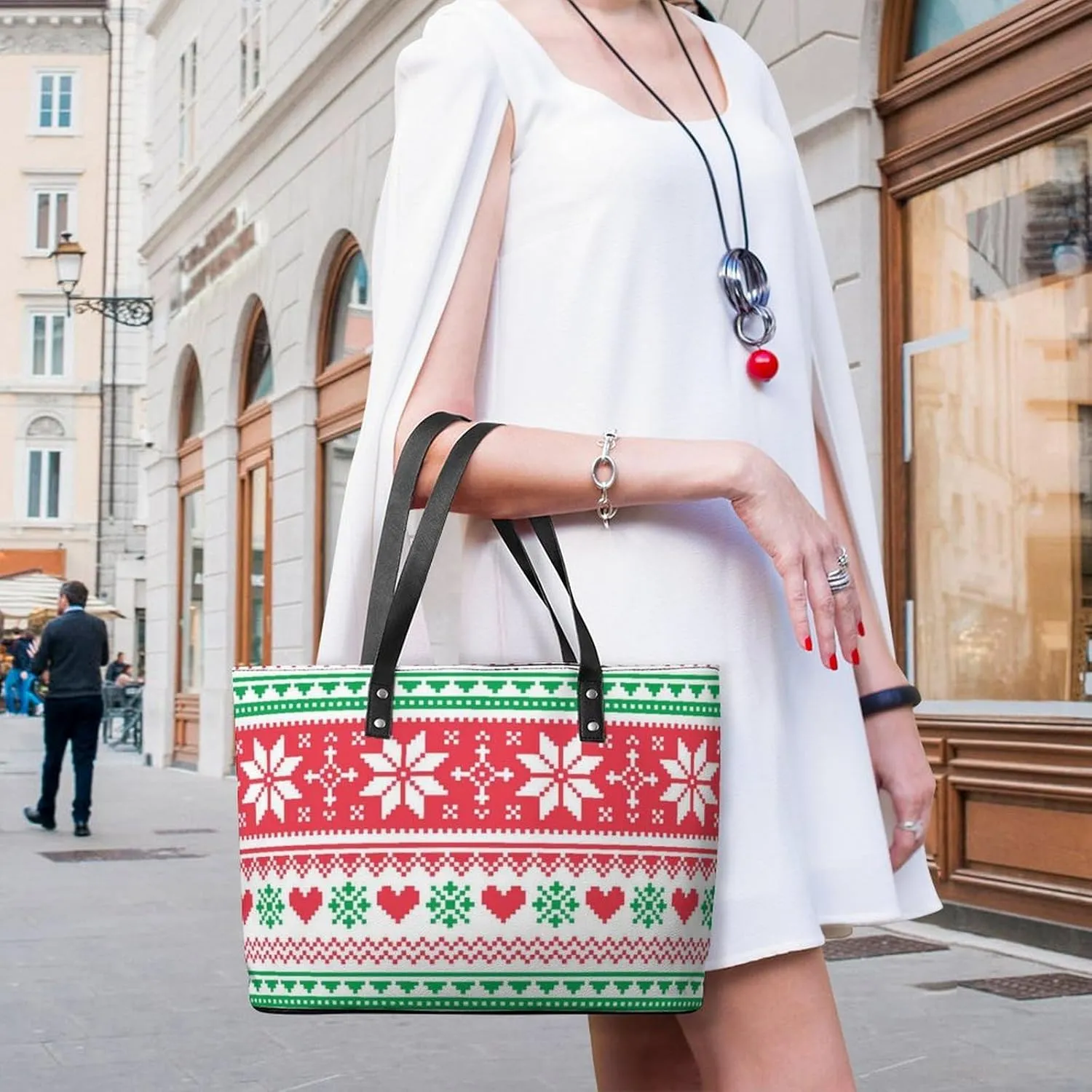Shoulder Bag Beach PU Leather Shoulder Bag with Large Capacity Women Clutch Bag for Christmas