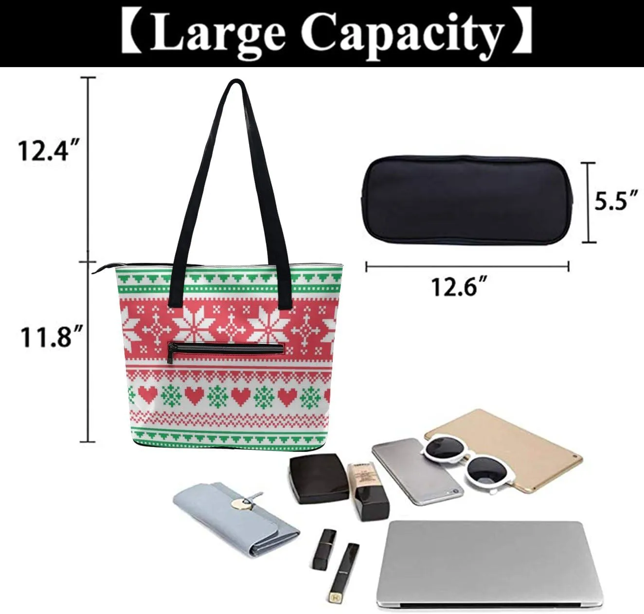 Shoulder Bag Beach PU Leather Shoulder Bag with Large Capacity Women Clutch Bag for Christmas