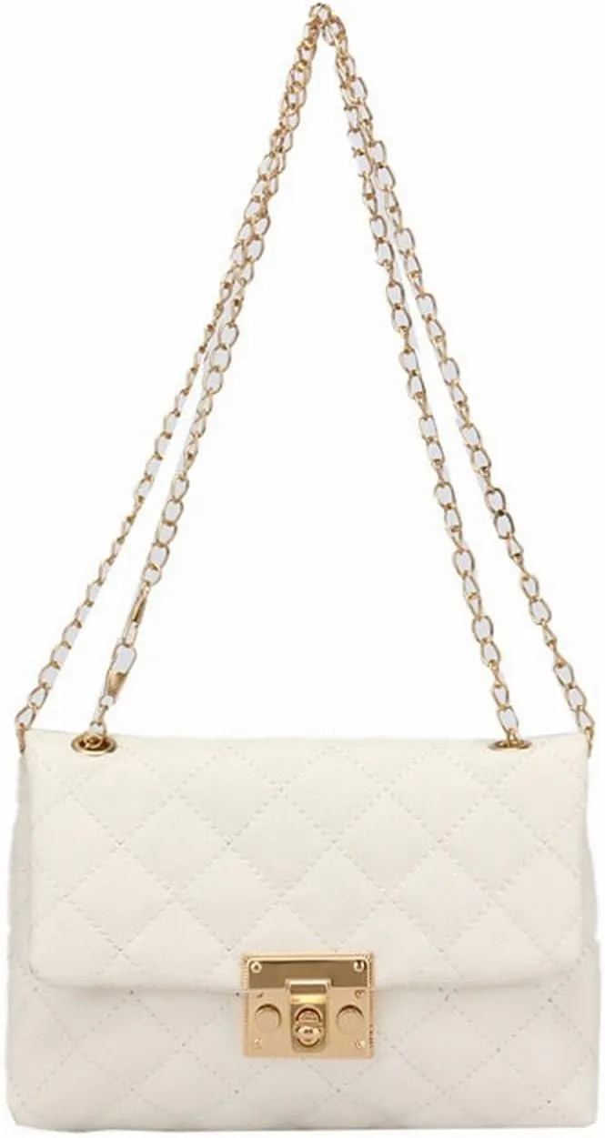 Shoulder Bags Embroidery Thread Small PU Leather Crossbody Bags for Women Trend Hand Bag Female Causal Branded Shoulder Handbags New(White)