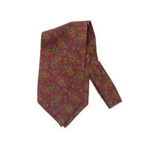 Silk Cravat in Burgundy Paisley
