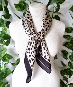 Silk Look Polyester Scarf- BLKWWLEOP