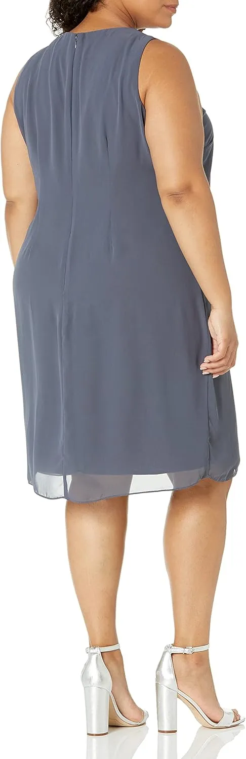 S.L. Fashions Women's Plus Size Sheath Dress and Sheer Jacket