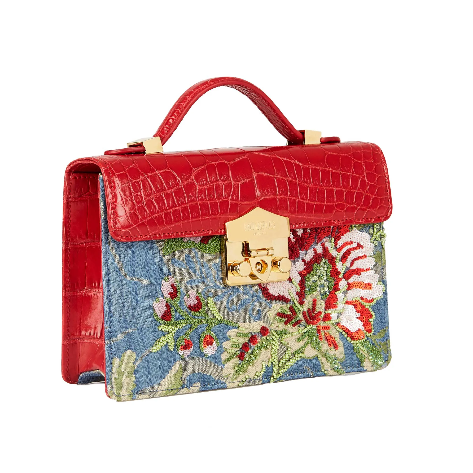 Small Flash Natale Bag in Light Blue Lampas