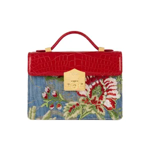Small Flash Natale Bag in Light Blue Lampas