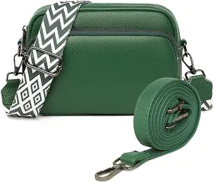 Small Genuine Leather Shoulder Bags for Women with Cell Phone Pocket Purses with Gitar and Leather Strap