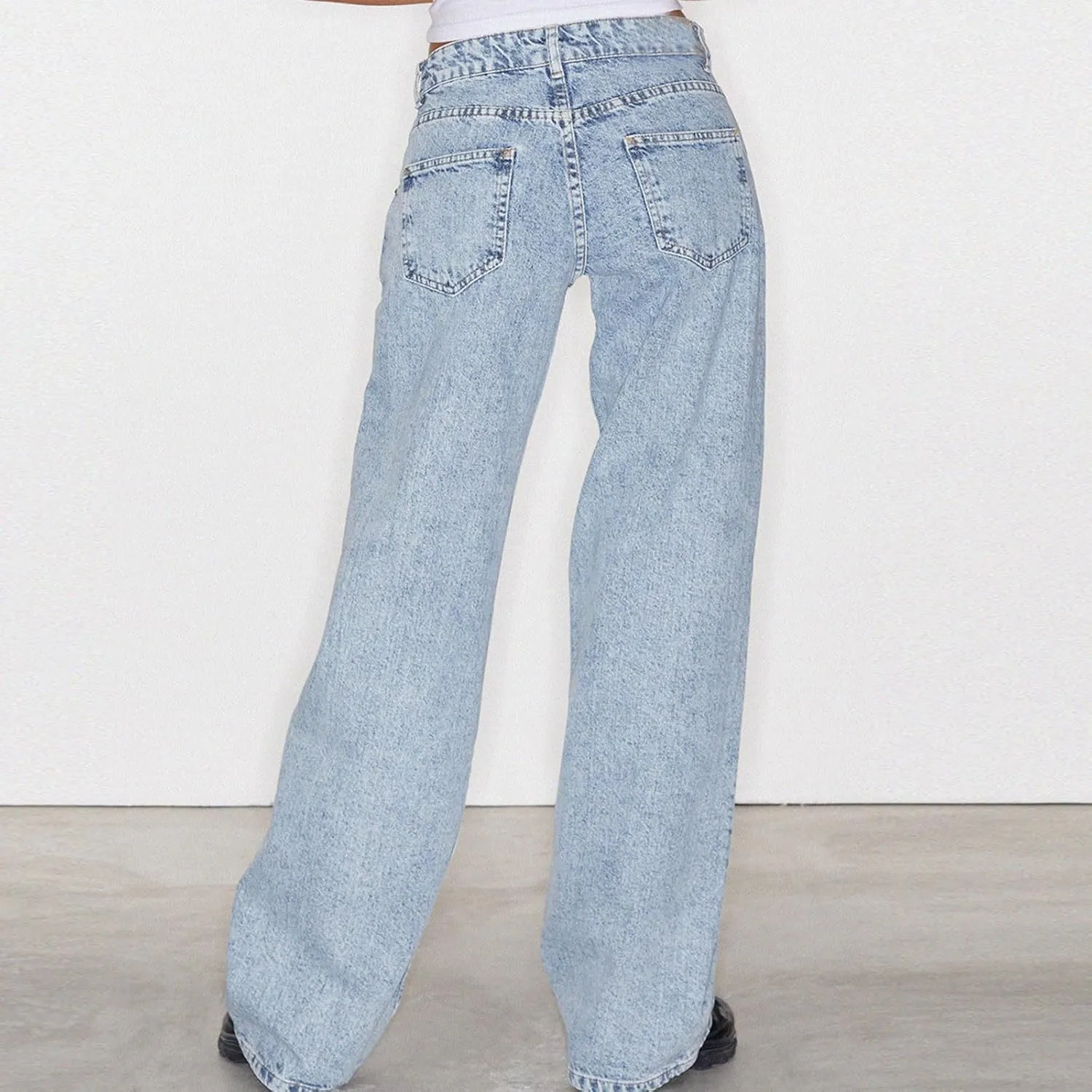 SMIDOW Women's High Waisted Flare Jeans with Belt Bootcut Stretchy Denim Pants Full Length Wide-Leg Denim Pants