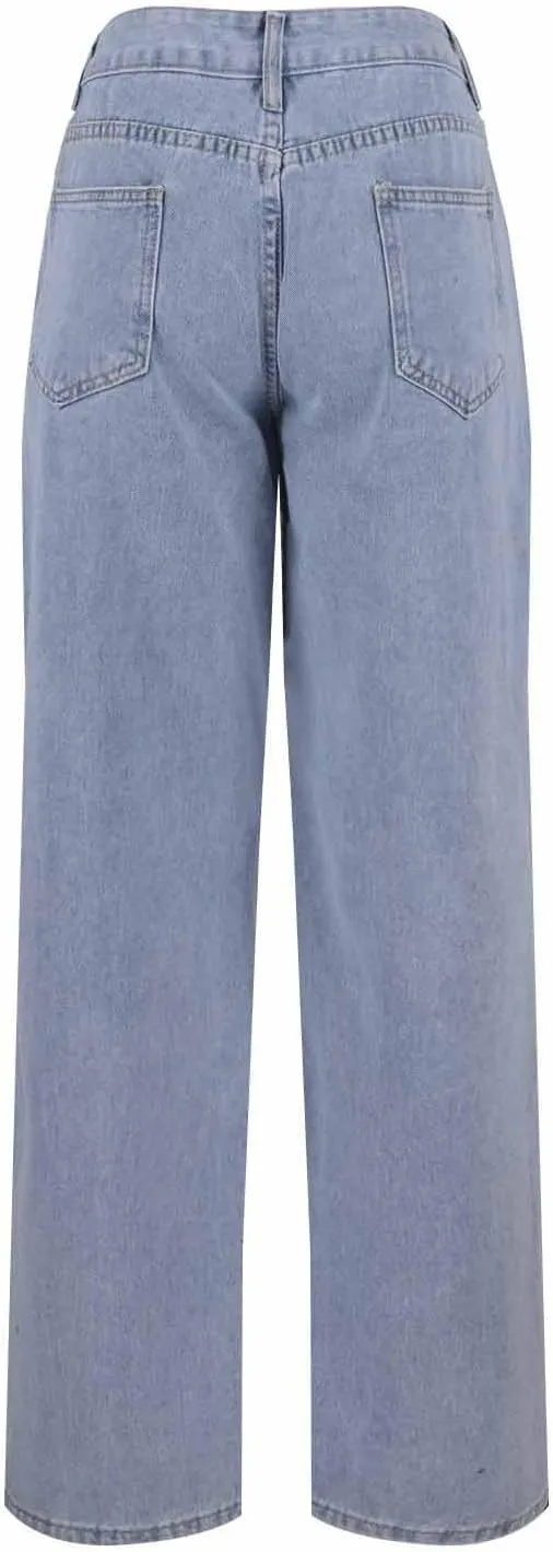 SMIDOW Women's High Waisted Flare Jeans with Belt Bootcut Stretchy Denim Pants Full Length Wide-Leg Denim Pants