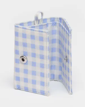Snap Wallet - Light Blue Gingham