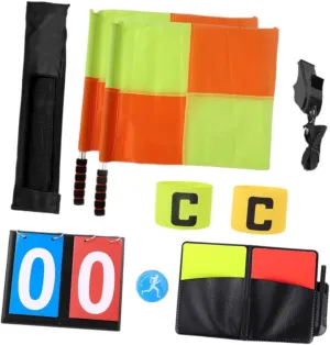 Soccer Referee Kit Referee Flag Foam Handle Professional Compact Football Rugby Linesman Accessories for Soccer Competition