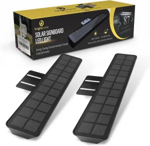 Solar Real Estate Agent Sign Lights Wireless Dusk to Dawn LED Outdoor Lighting Waterproof for Yard Business Light Signboard Post Board Lighting Warm White 2 Pack (Black)