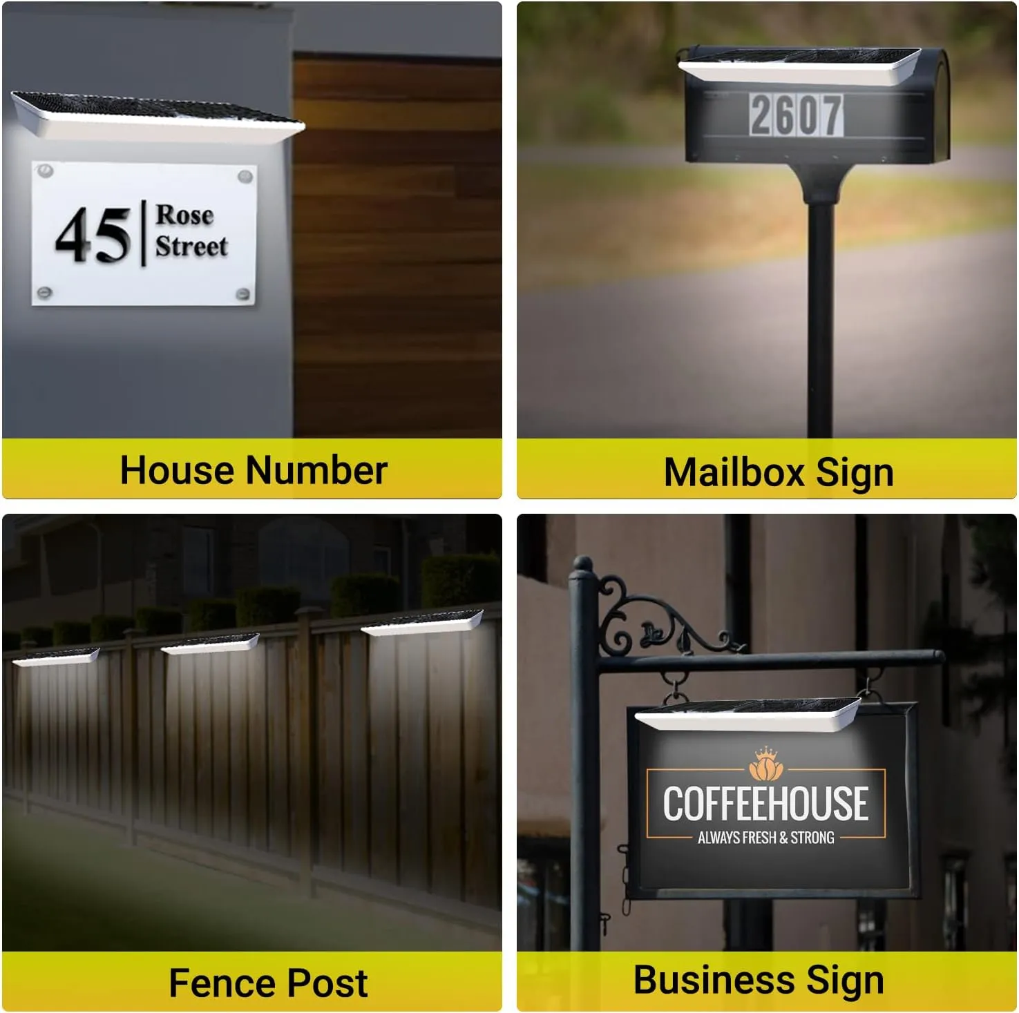 Solar Real Estate Agent Sign Lights Wireless Dusk to Dawn LED Outdoor Sign Lighting Waterproof for Outdoor Street Yard Business Light Signboard Post Board Lighting 2 Pack