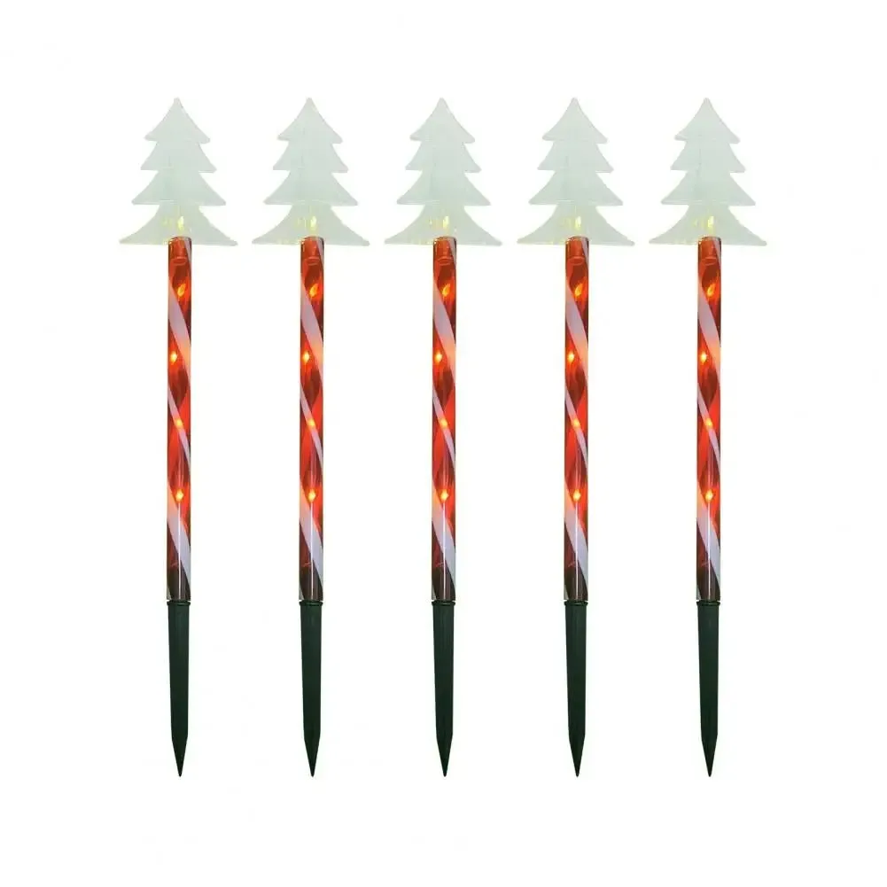 Solar Snowflake Christmas Tree Garden Lights – 5pcs. Waterproof LED Stake Lights for Magical Outdoor Christmas Décor and Year-Round Lawn Illumination