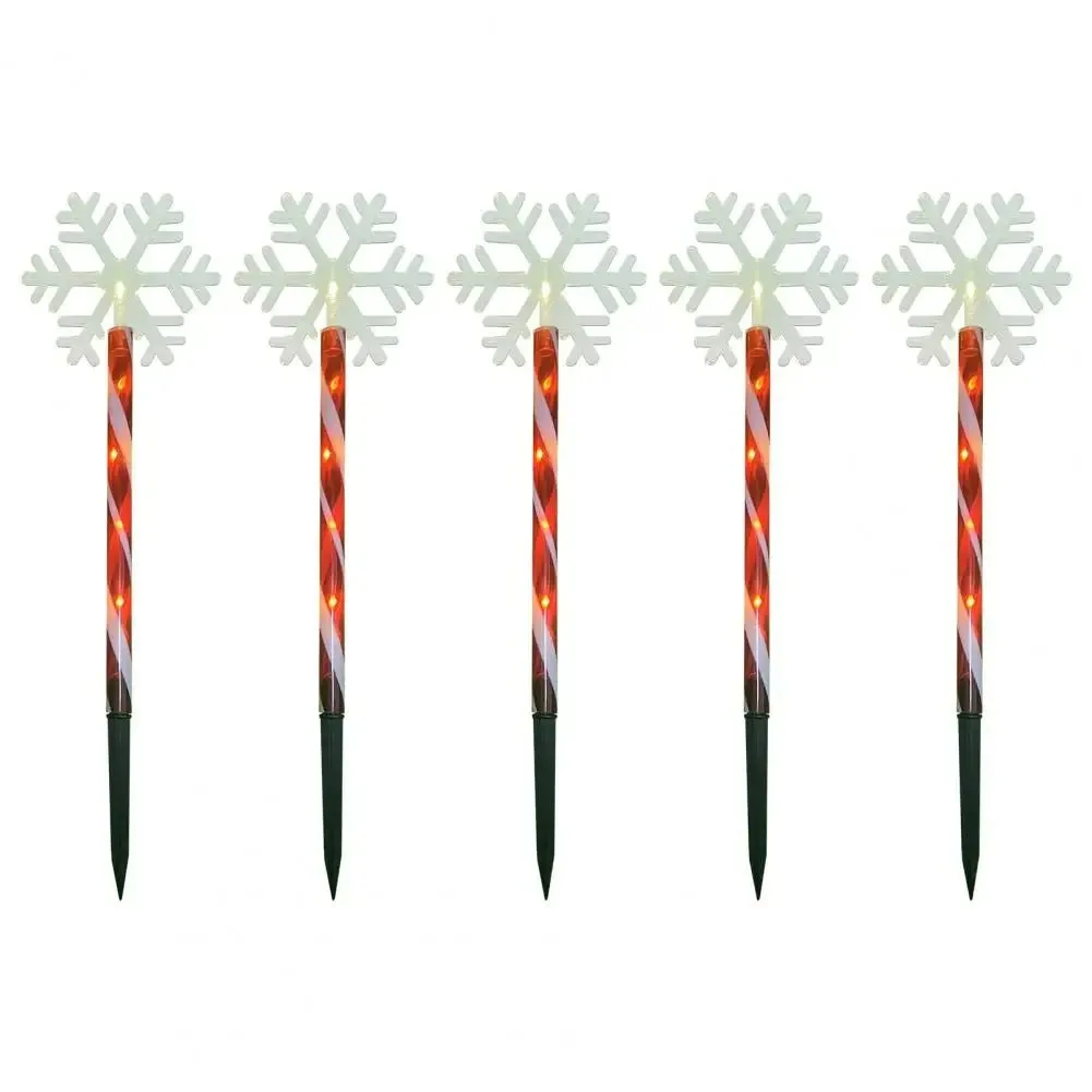 Solar Snowflake Christmas Tree Garden Lights – 5pcs. Waterproof LED Stake Lights for Magical Outdoor Christmas Décor and Year-Round Lawn Illumination