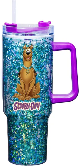 Spoontiques Scooby Doo 40oz Acrylic Travel Mug - Double Wall Acrylic with Sliding Lock Travel Lid and Straw - 11" Tall