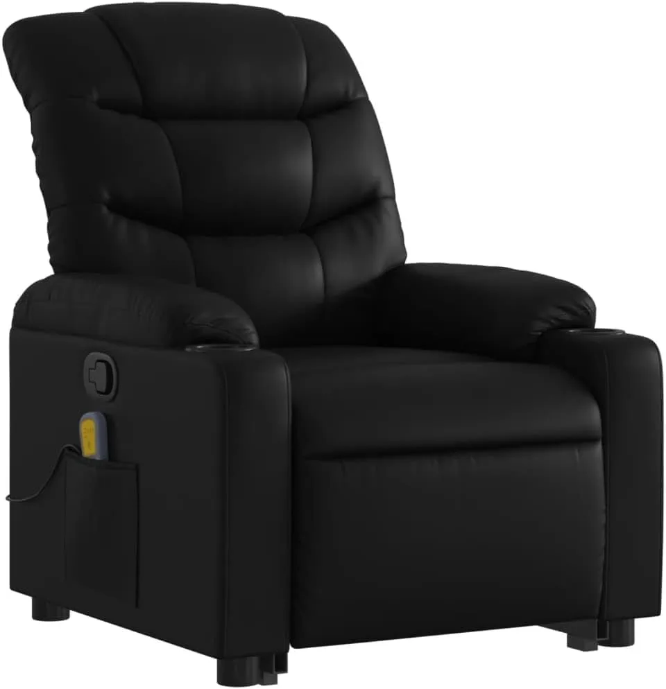 Stand up Massage Recliner Chair Black Faux LeatherLounge Chair Comfy Chair Living Room Chair Suitable for Decks, Living Rooms, and patios.