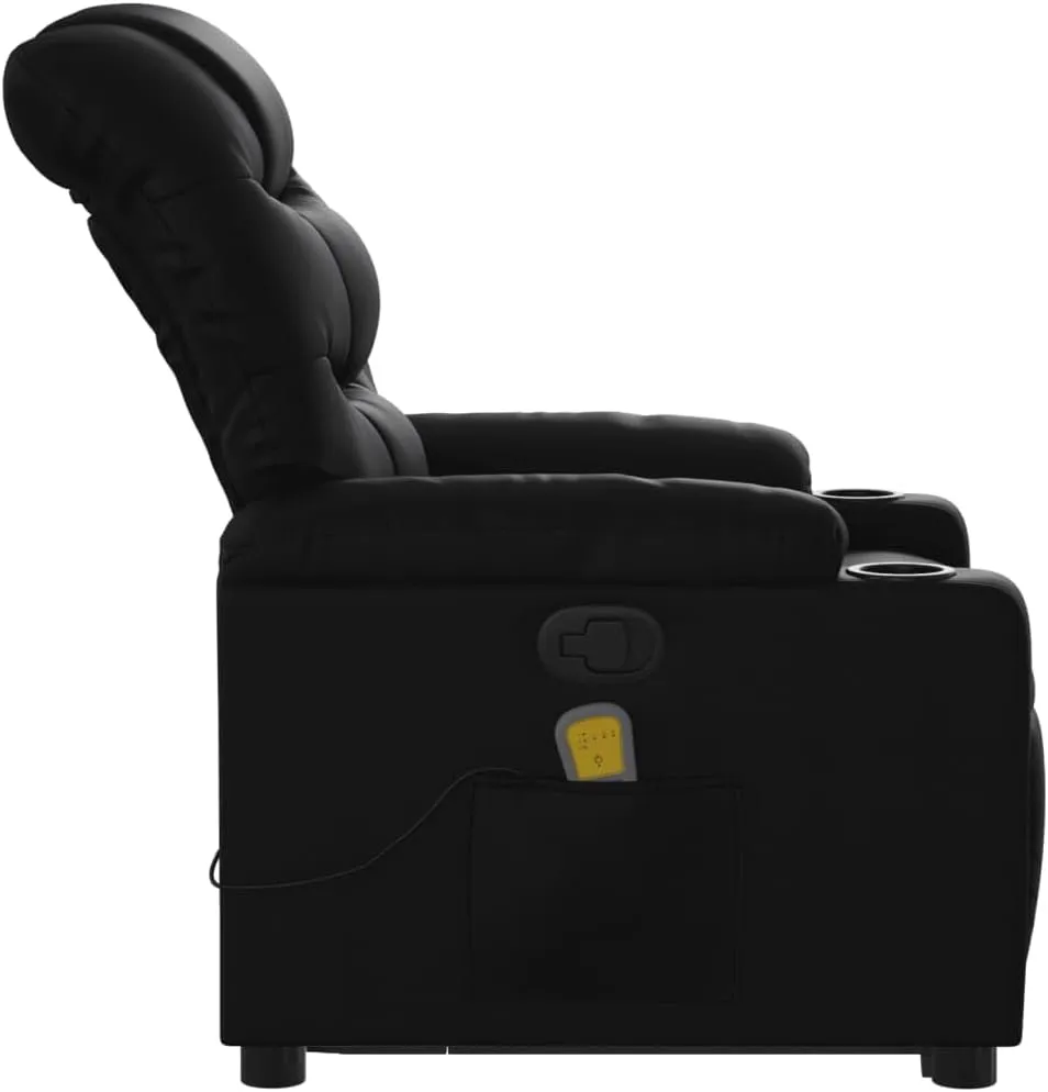 Stand up Massage Recliner Chair Black Faux LeatherLounge Chair Comfy Chair Living Room Chair Suitable for Decks, Living Rooms, and patios.