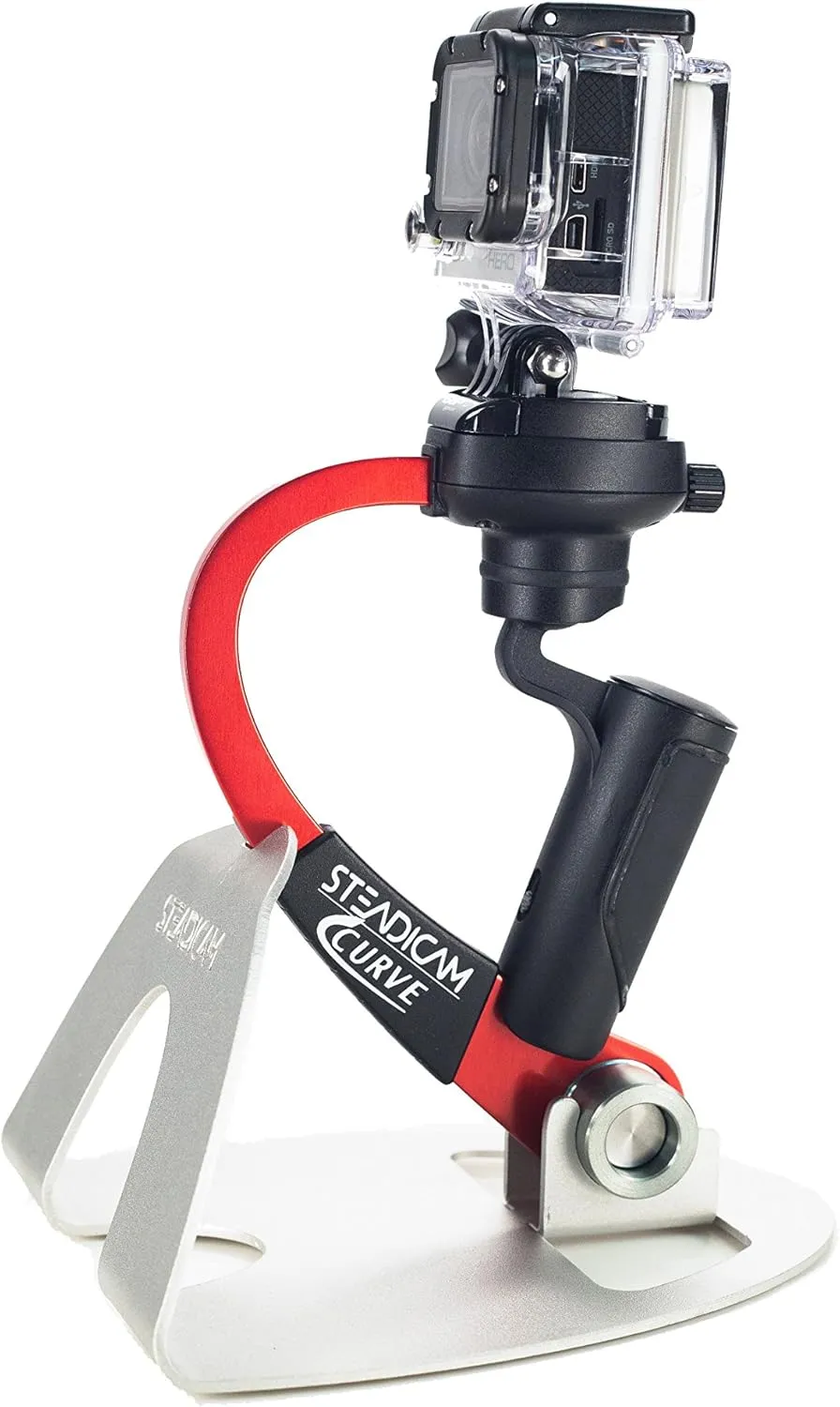 Steadicam Curve-BK Handheld Video Stabilizer and Grip for GoPro Hero Cameras 3, 4 Black & Hero 5 (Red)