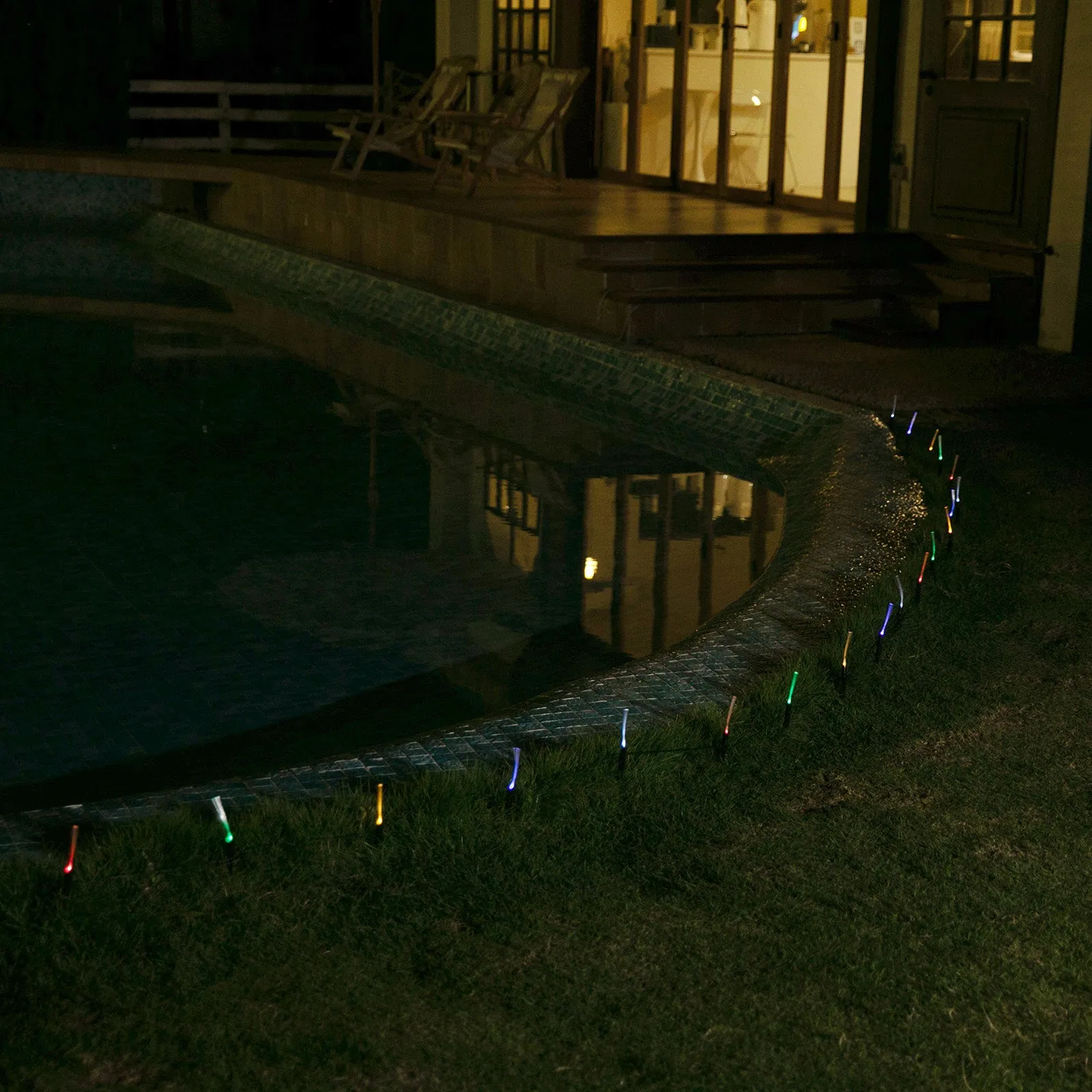 Stockholm Christmas Lights Solar Path LED Fibreoptic Multi 20pc