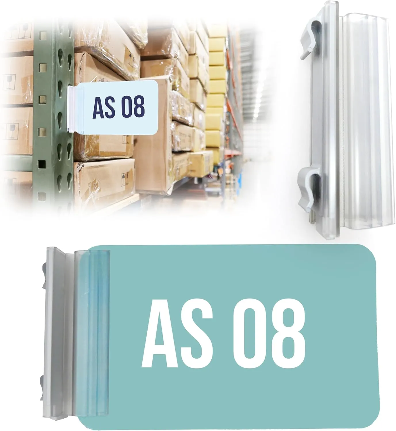 STORE FIXTURES DIRECT Warehouse Aisle Sign Holder, Pallet Rack Upright Walkway Labelers, 10 Pack