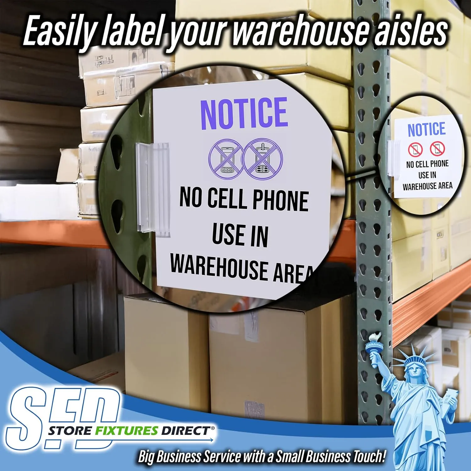 STORE FIXTURES DIRECT Warehouse Aisle Sign Holder, Pallet Rack Upright Walkway Labelers, 10 Pack