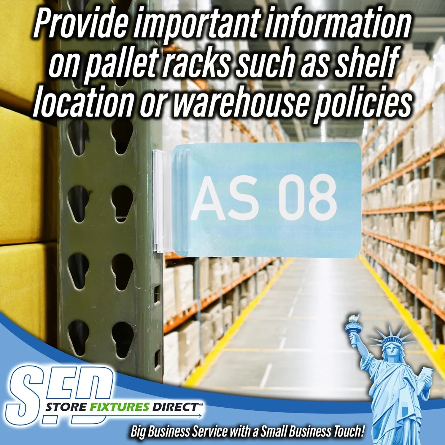 STORE FIXTURES DIRECT Warehouse Aisle Sign Holder, Pallet Rack Upright Walkway Labelers, 10 Pack