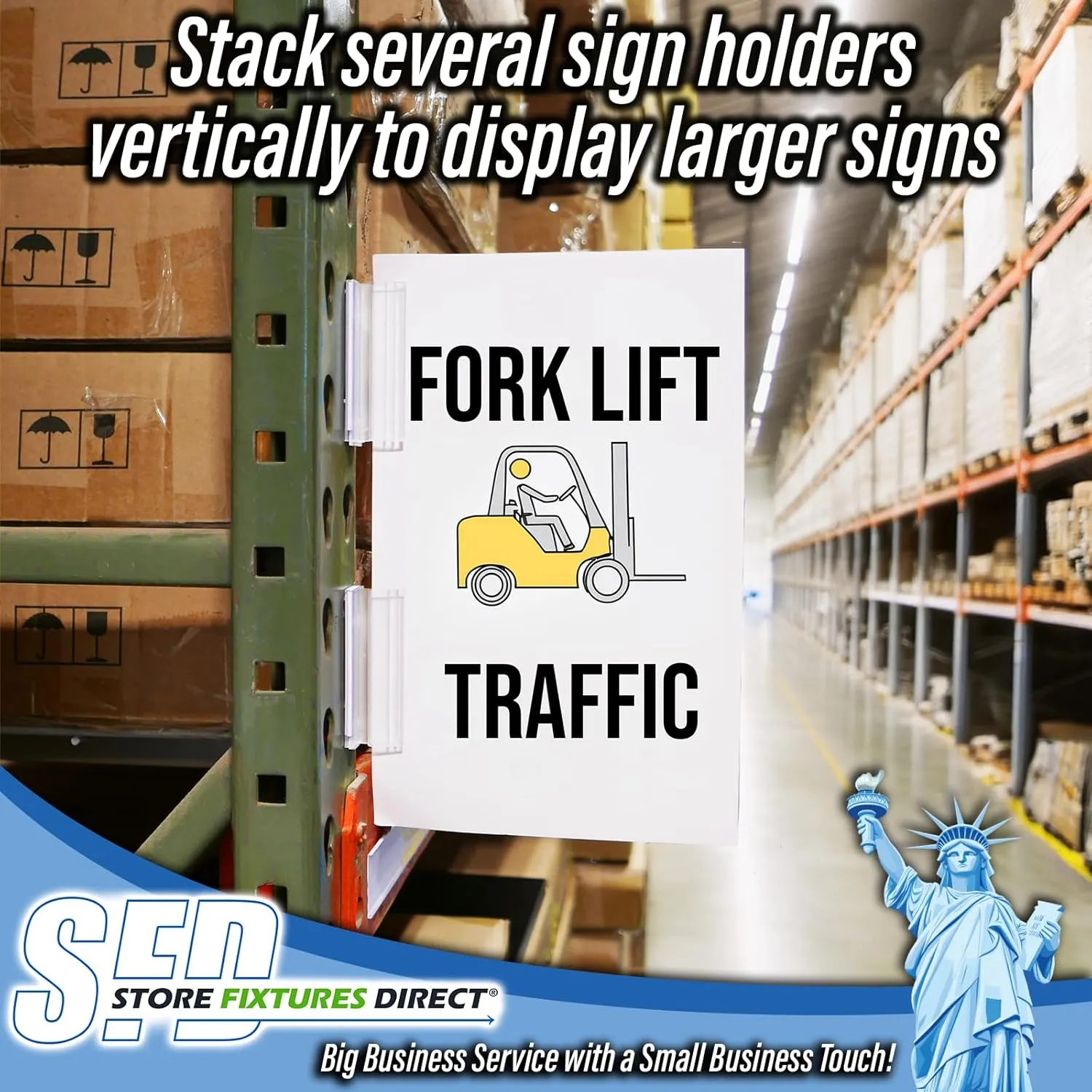 STORE FIXTURES DIRECT Warehouse Aisle Sign Holder, Pallet Rack Upright Walkway Labelers, 10 Pack