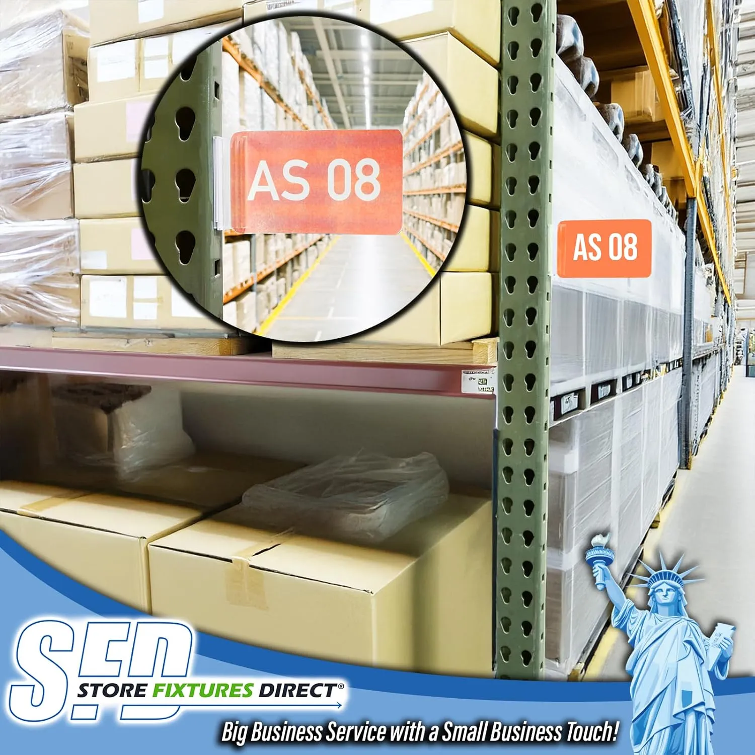 STORE FIXTURES DIRECT Warehouse Aisle Sign Holder, Pallet Rack Upright Walkway Labelers, 10 Pack
