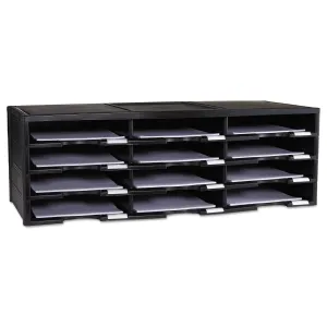 Storex Storex Literature Organizer, 12 Compartments, 10.63 x 13.3 x 31.4, Black