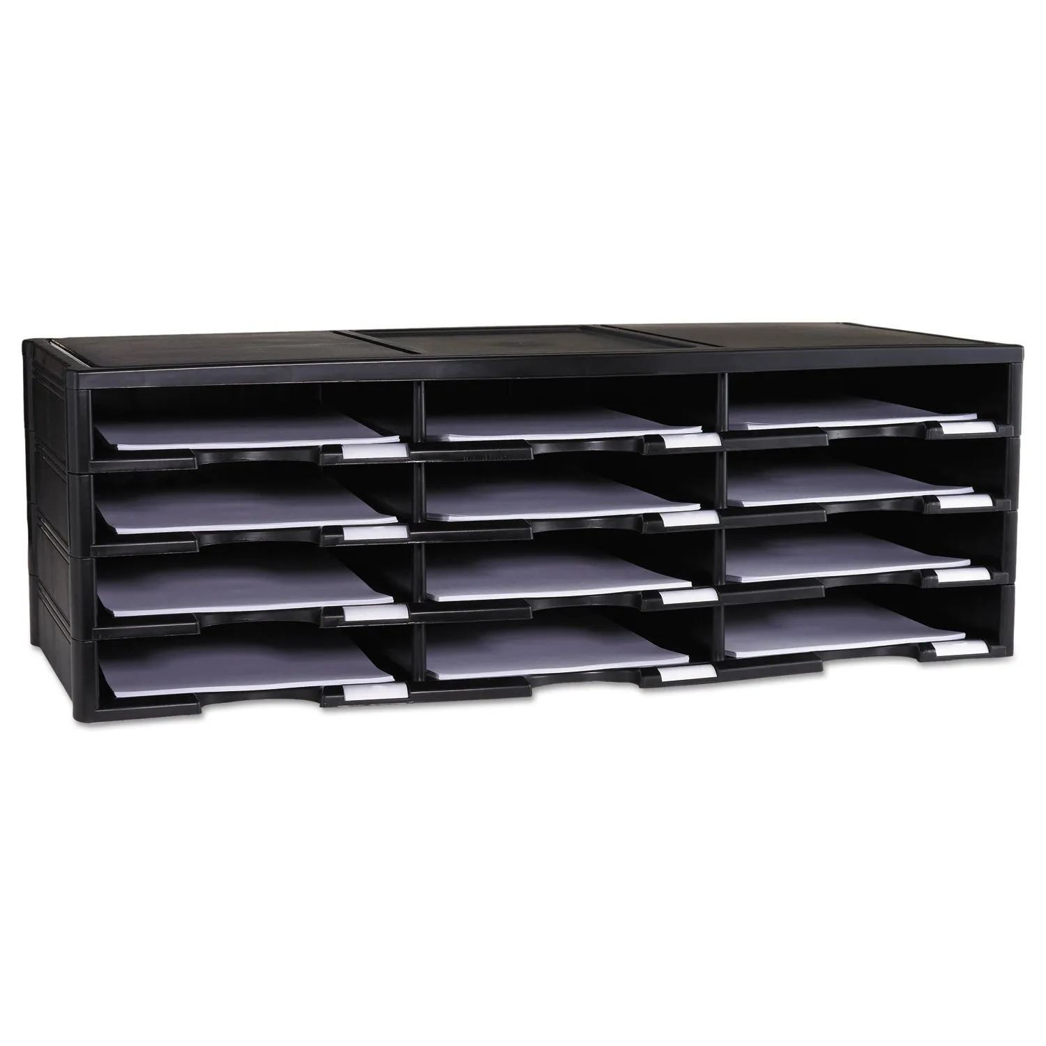 Storex Storex Literature Organizer, 12 Compartments, 10.63 x 13.3 x 31.4, Black