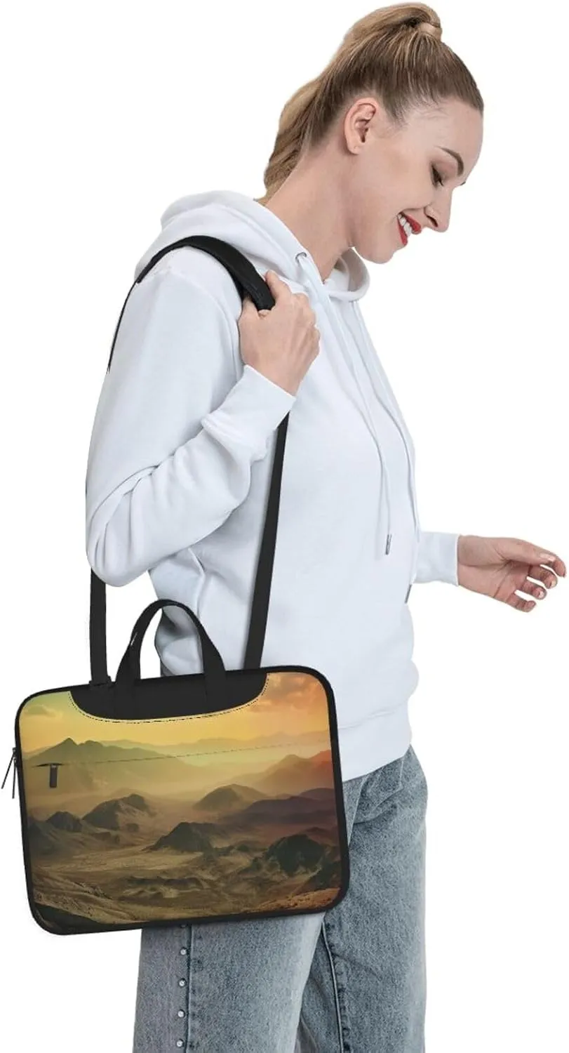 Sunset in Valley Laptop Bag Laptop Messenger Shoulder Bag Travel Computer Bag for Women Men