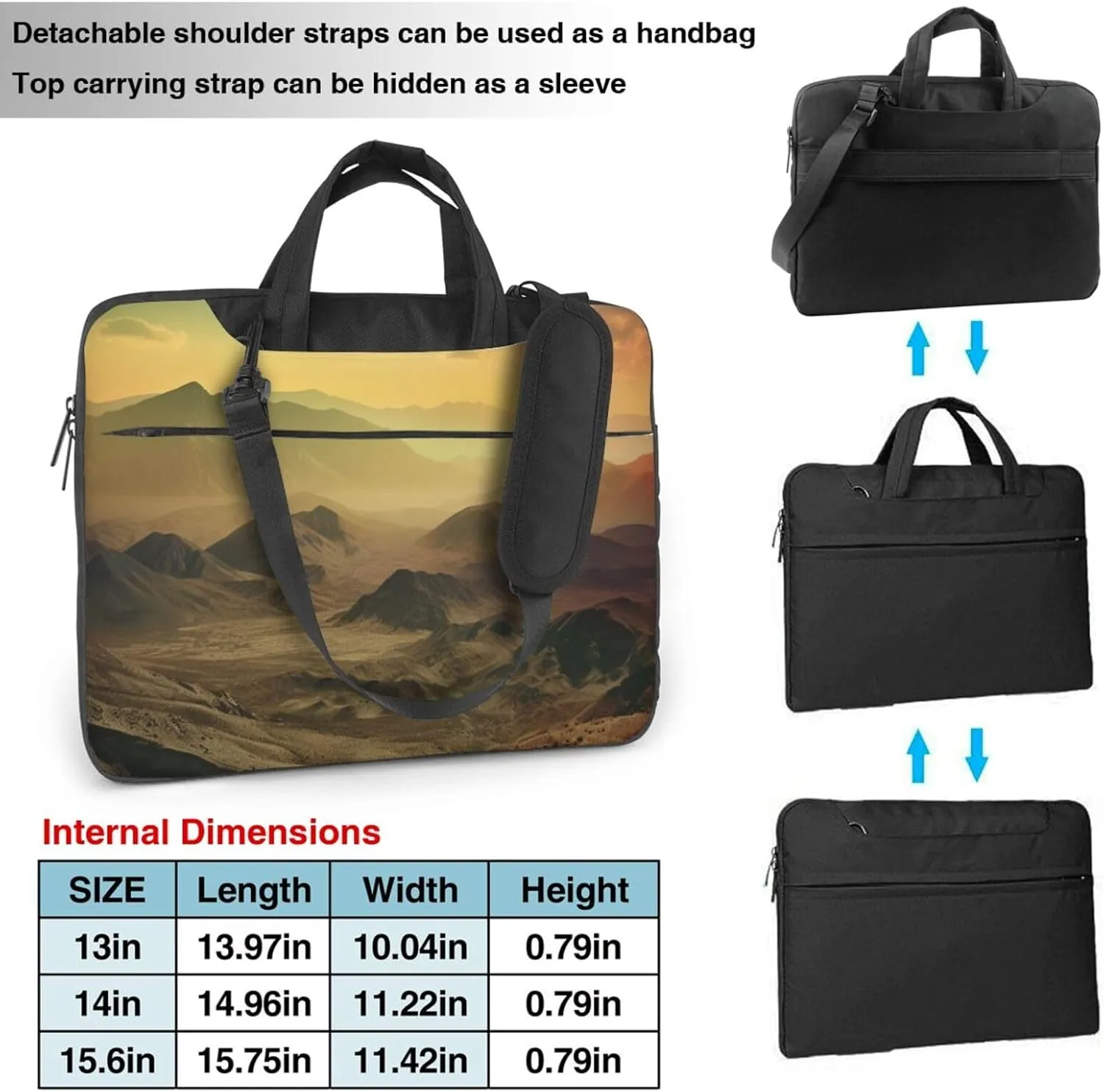 Sunset in Valley Laptop Bag Laptop Messenger Shoulder Bag Travel Computer Bag for Women Men