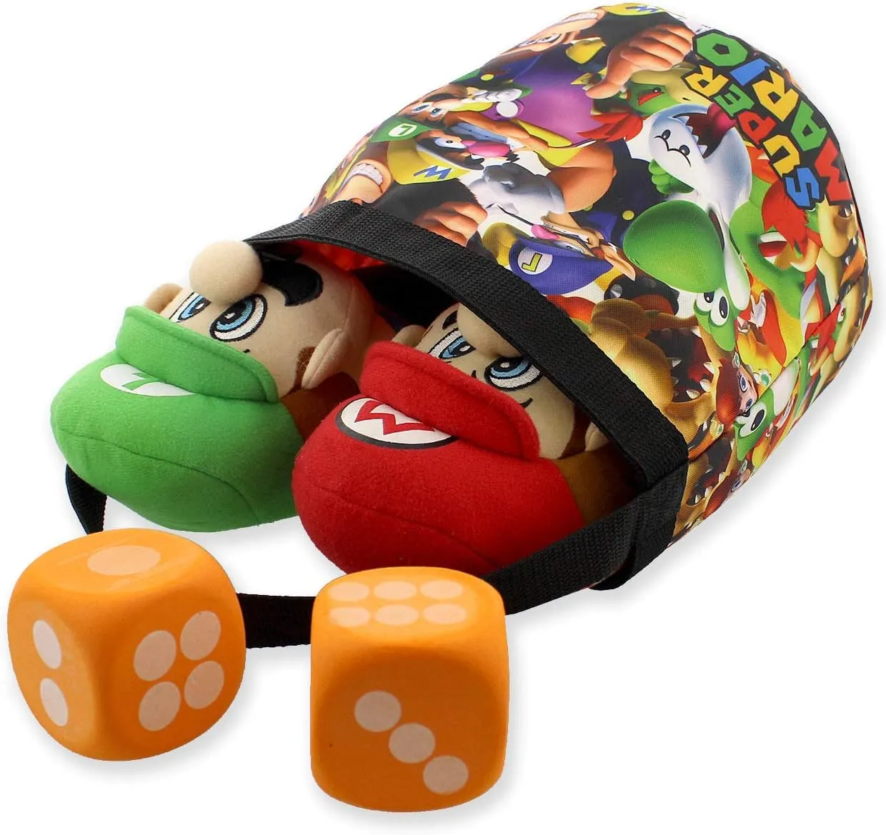Super Mario Brothers Collapsible Nylon Gift Basket Bucket Tote Bag