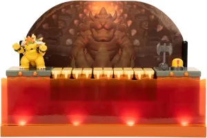 Super Mario Nintendo Deluxe Bowser Battle Playset with Lights and Sounds, 2.5 Inch Bowser Action Figure Included