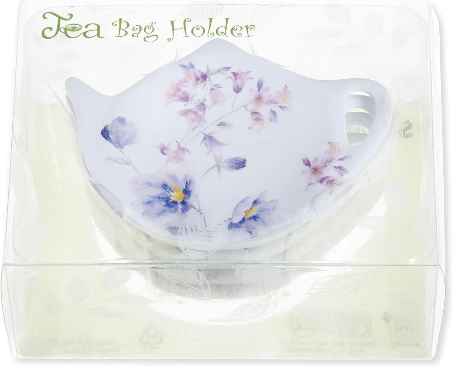 Supreme Housewares Lavender Tea Bag Holders, Teapot Shaped Tea Bag Coasters Spoon Rests Saucer Seasoning Dish Set, Purple, 4 x 3 Inch, Set of 4