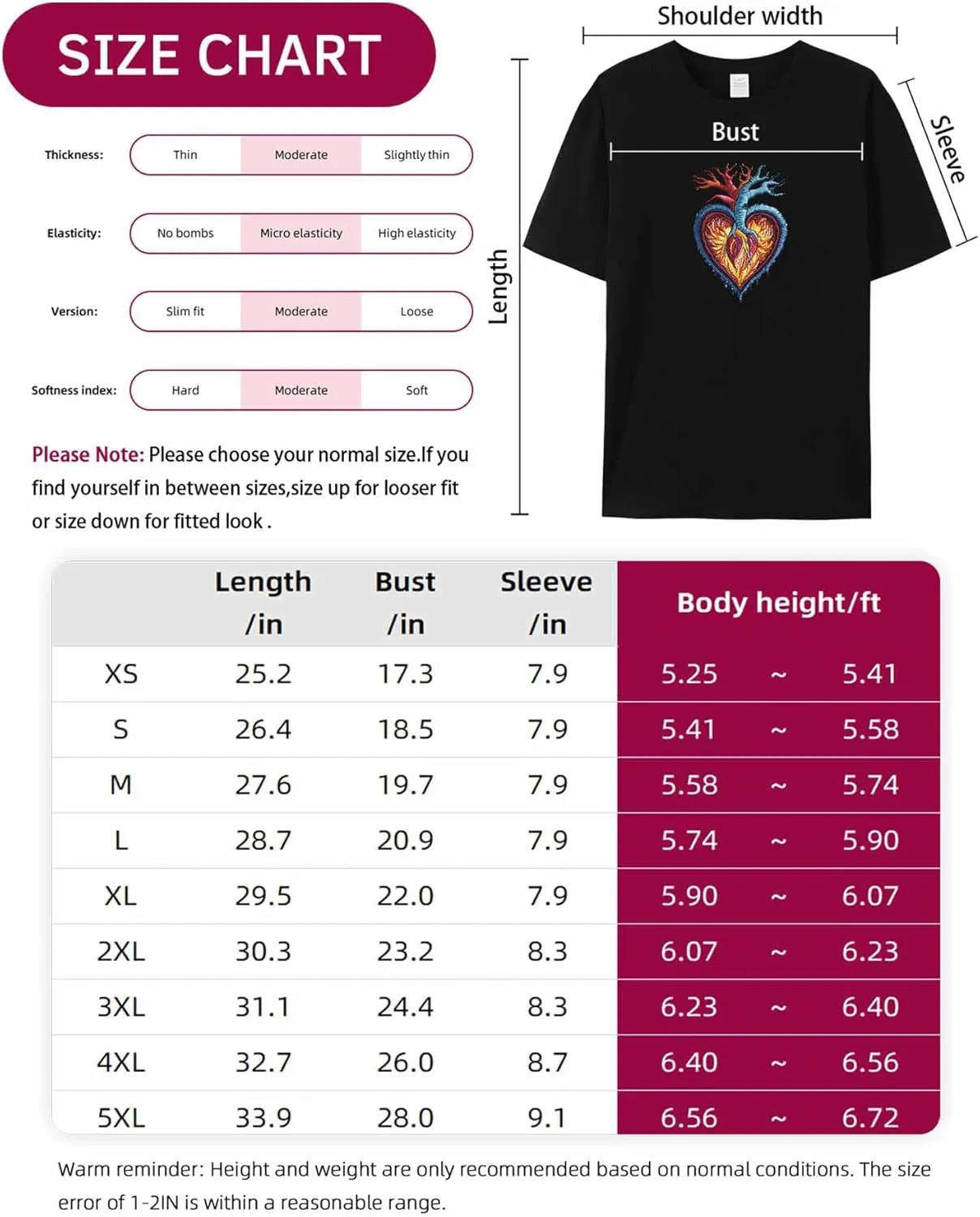 T-Shirts for Women Embroidered Heart Pattern Women's Tops Crew Neck Short Sleeve Tees